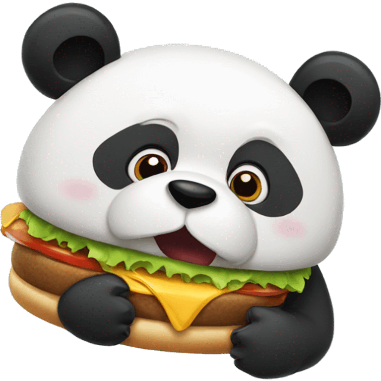 panda eating burger emoji