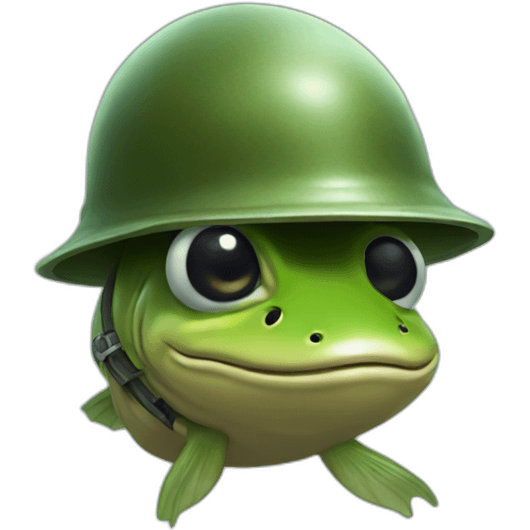 tadpole with war helmet emoji