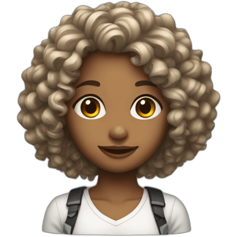 Gamer Girl With Curly Hair emoji