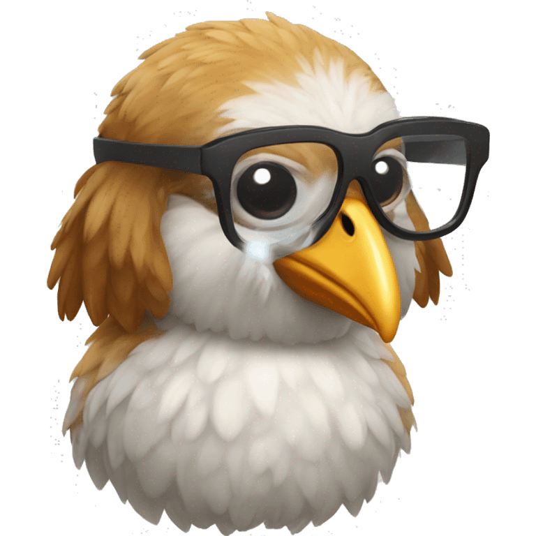 Poussin avec des lunettes  emoji