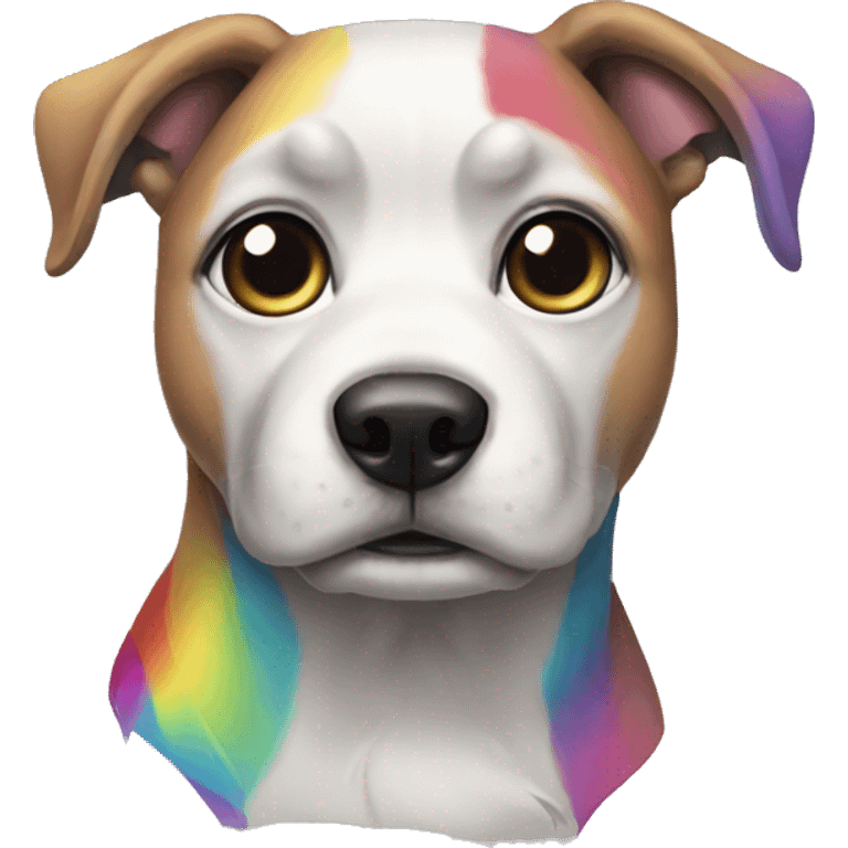 Half Dog half robot rainbow emoji