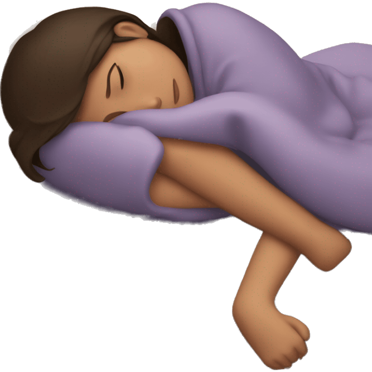 brunette girl sleeping cozy emoji