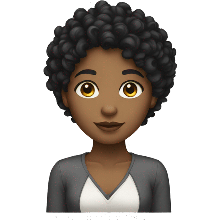 black curly hair girl emoji