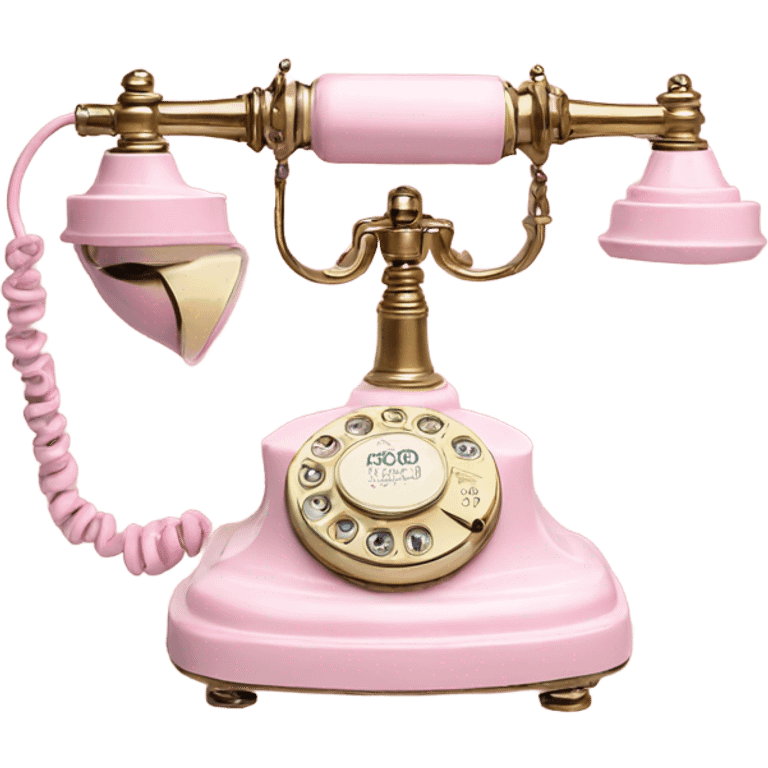 Vintage rococo Phone light pink emoji