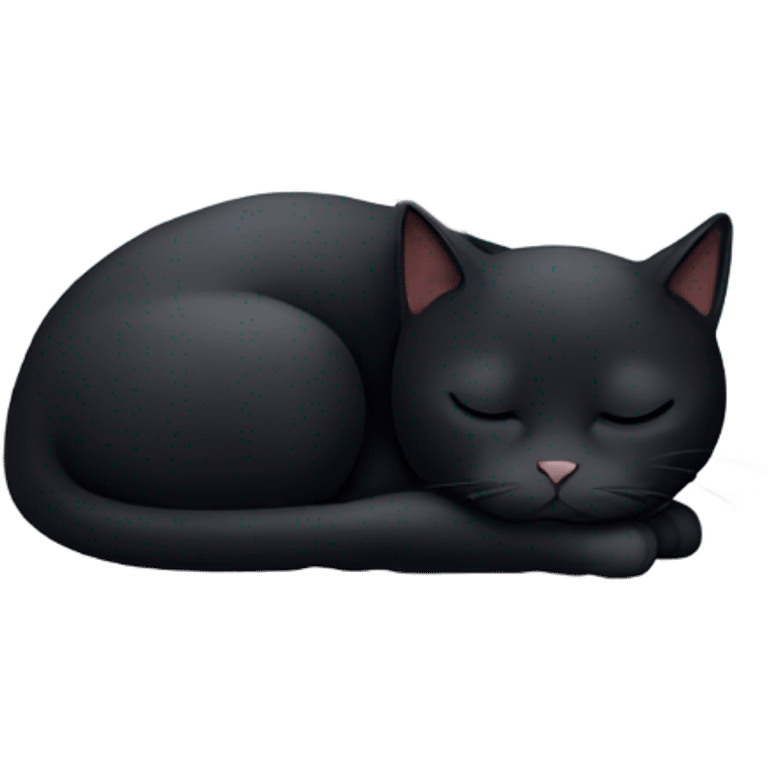 Sleeping black cat tranquility  emoji