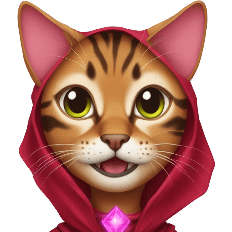 Bengal cat dressed like the scarlet witch emoji