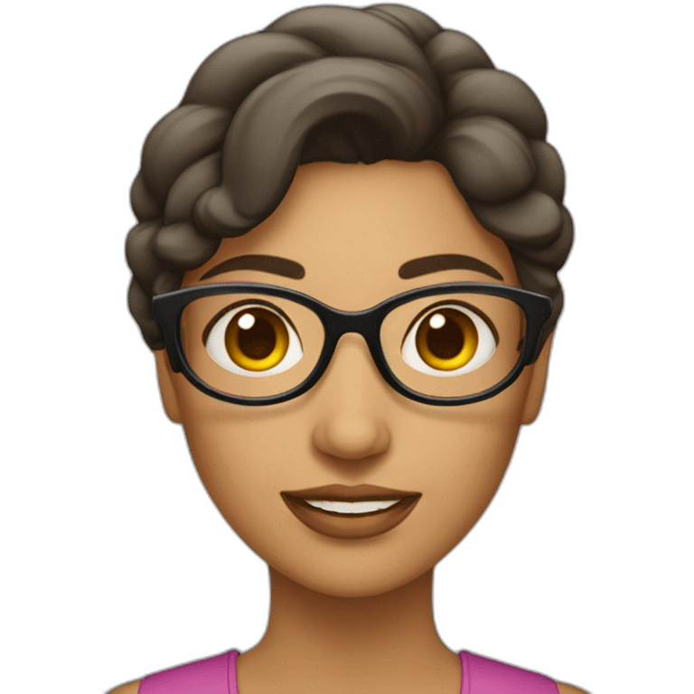 mujer de lentes bonita emoji