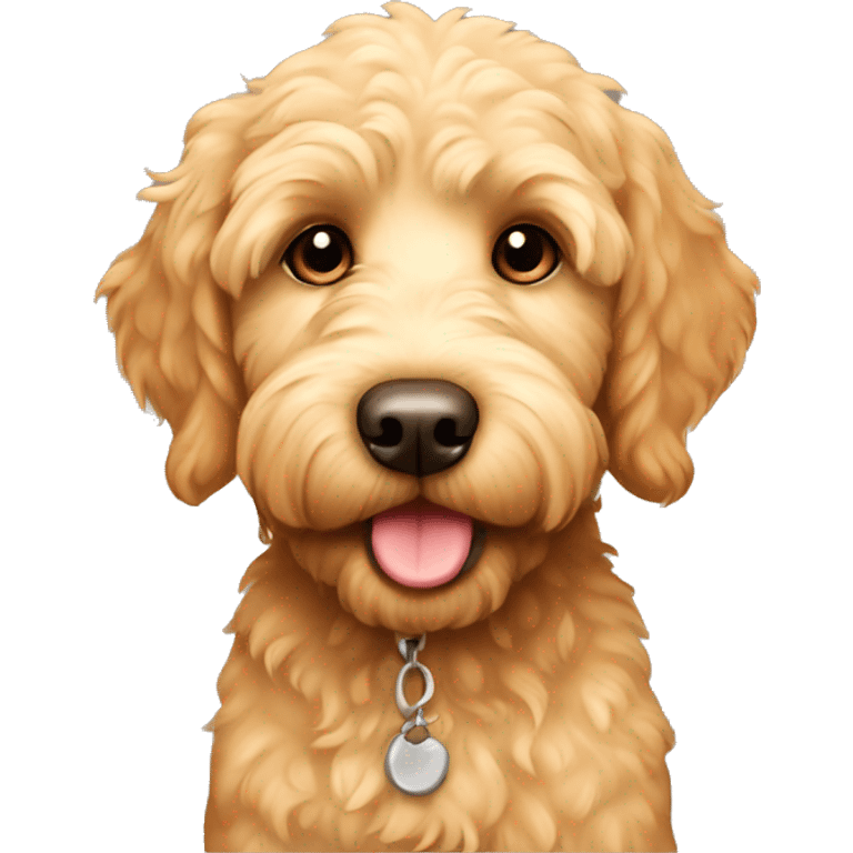 Cute golden labradoodle  emoji