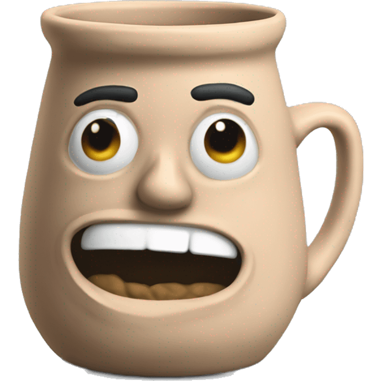 Realistic talavera clay mug isolated.  emoji