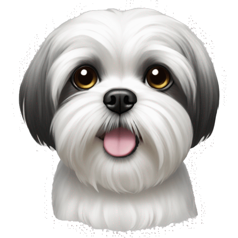 maltese shihtzu black and white emoji