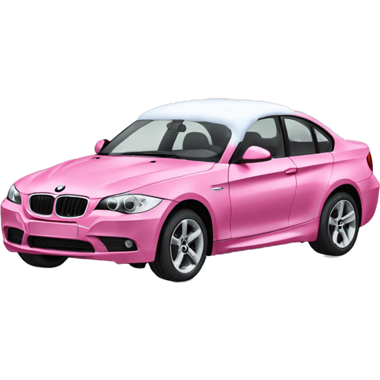 Pink car BMW with snow  emoji