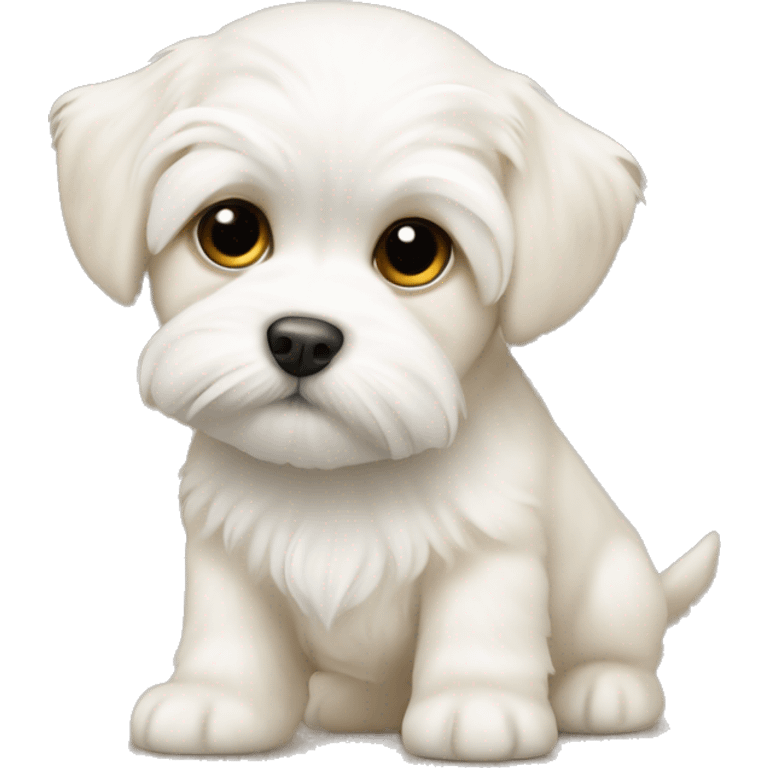 White and cream Maltese puppy emoji