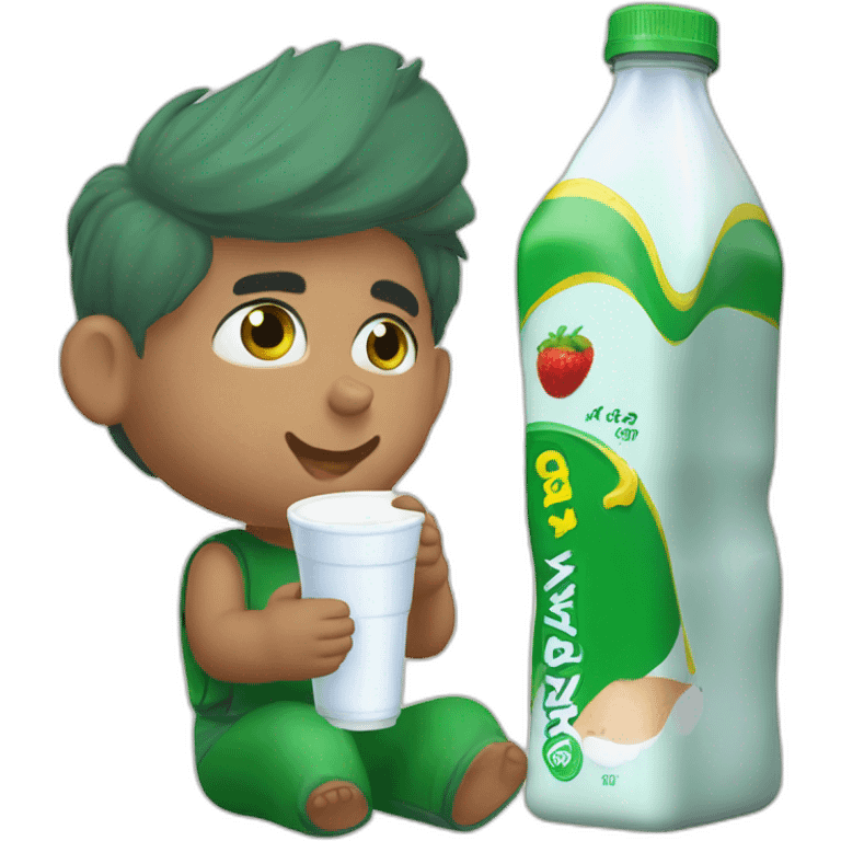 Babar azam drinking milk with kids bottle emoji