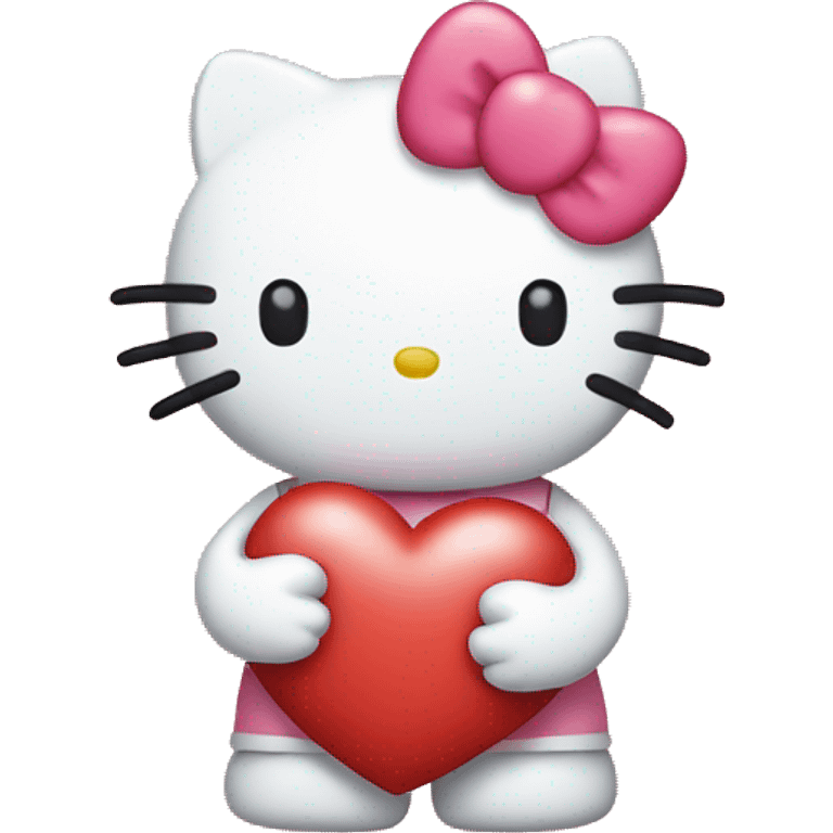 hello kitty holding heart  emoji