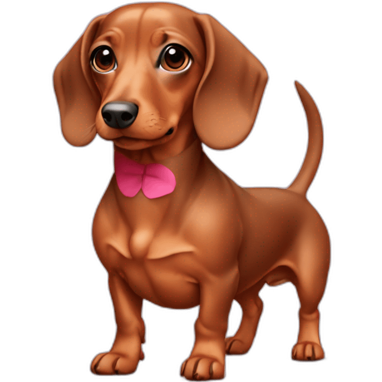 Dachshund pink emoji