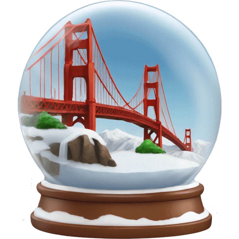 golden gate bridge snow globe, 4k, no background emoji