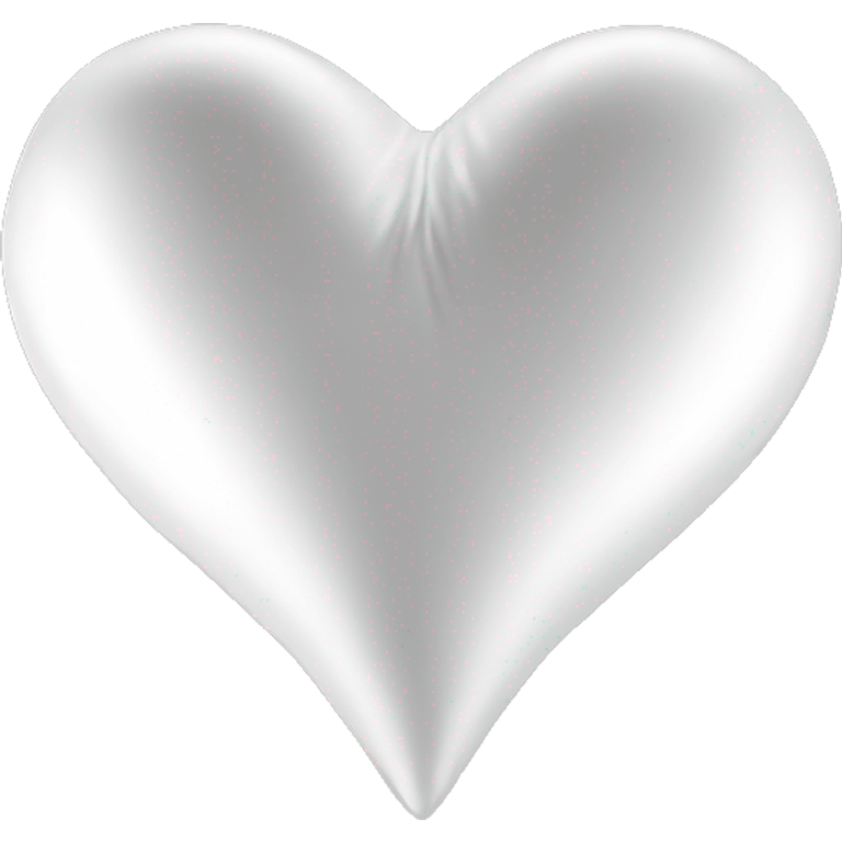 White heart shaped satin pillow emoji