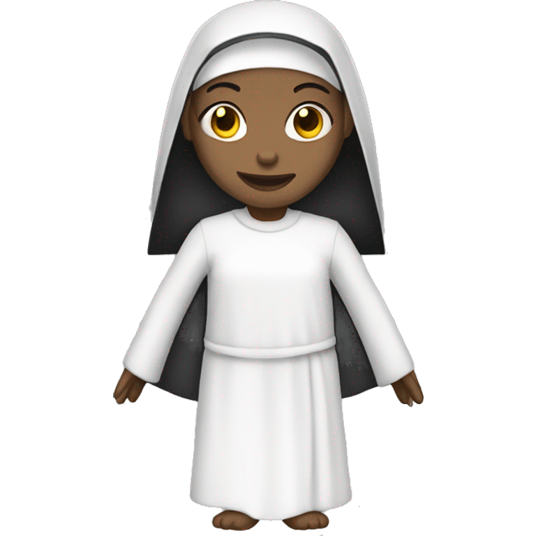 nun with dress white and skin white  emoji