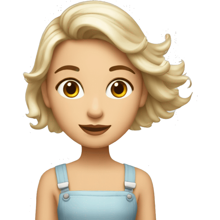 niña pelo cafe piel blanca emoji