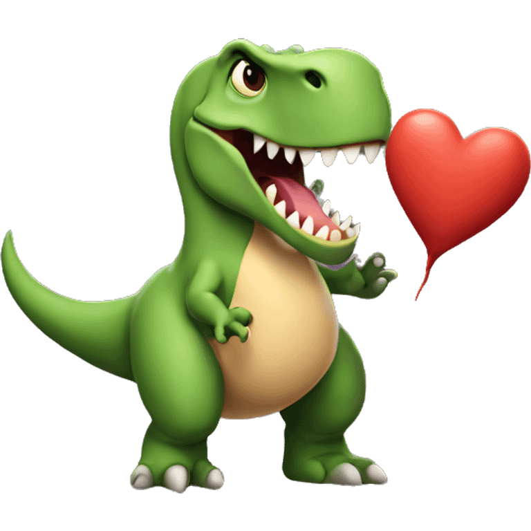 T-rex blowing heart emoji