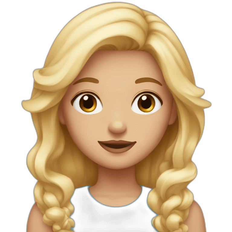 Girl with brown and blue eyes and blonde and pink hair emoji