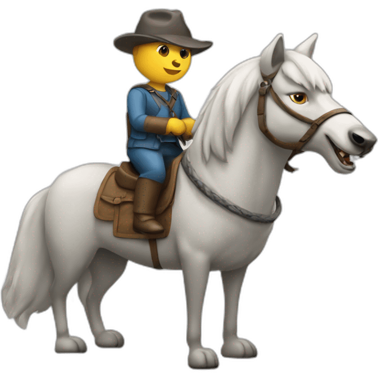 Un loup sur un cheval emoji