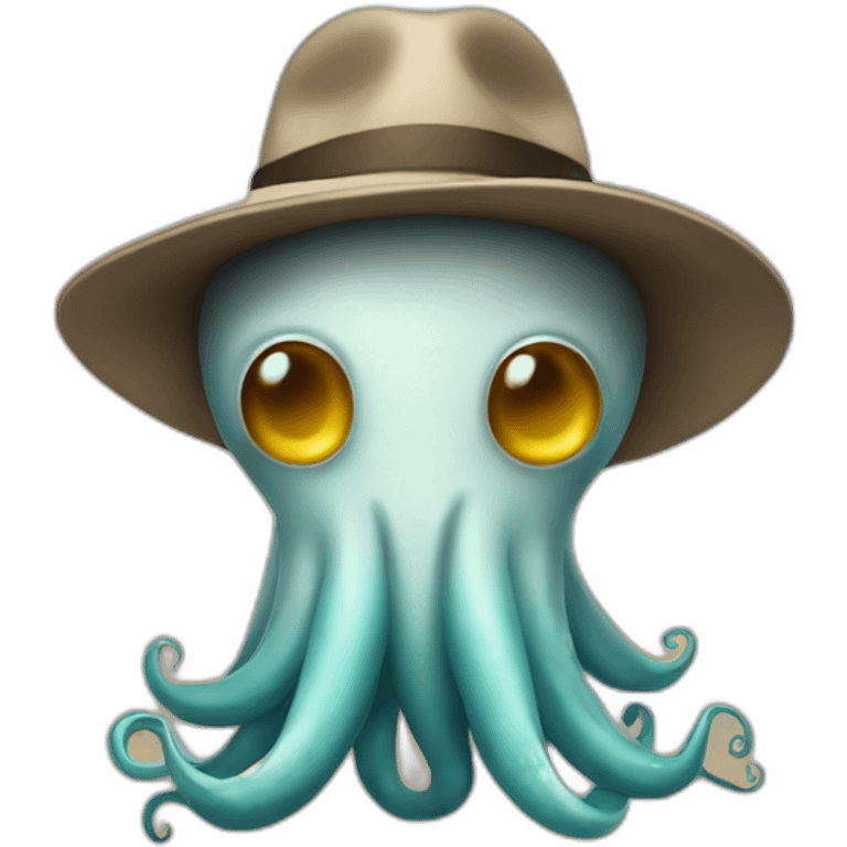 Squid wearing a fedora emoji