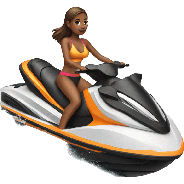 Girl on a standing jet ski emoji