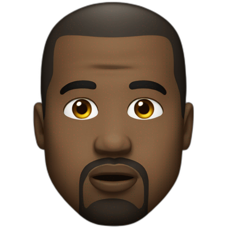 kanye west with large face cheeks emoji