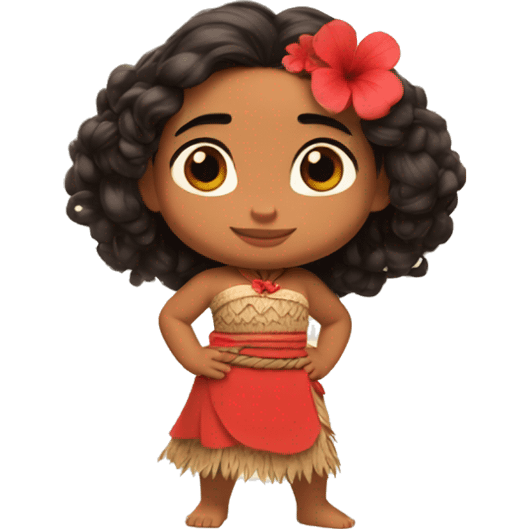 Moana from the Disney movie moana wearing red emoji