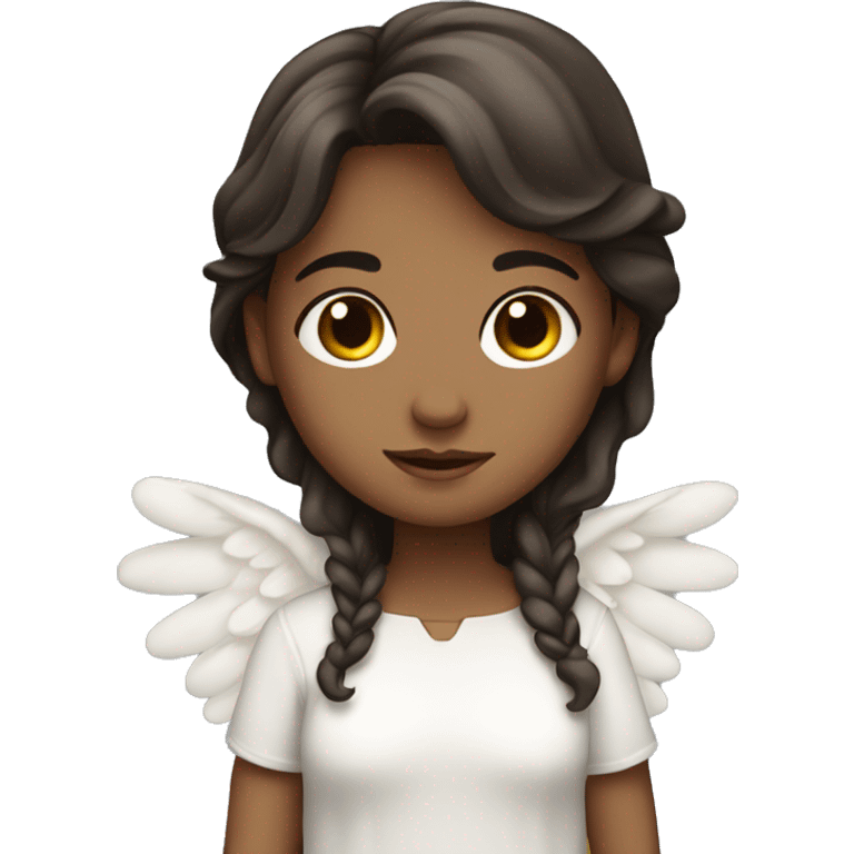 A cute Girl angel with dark brown hair  emoji