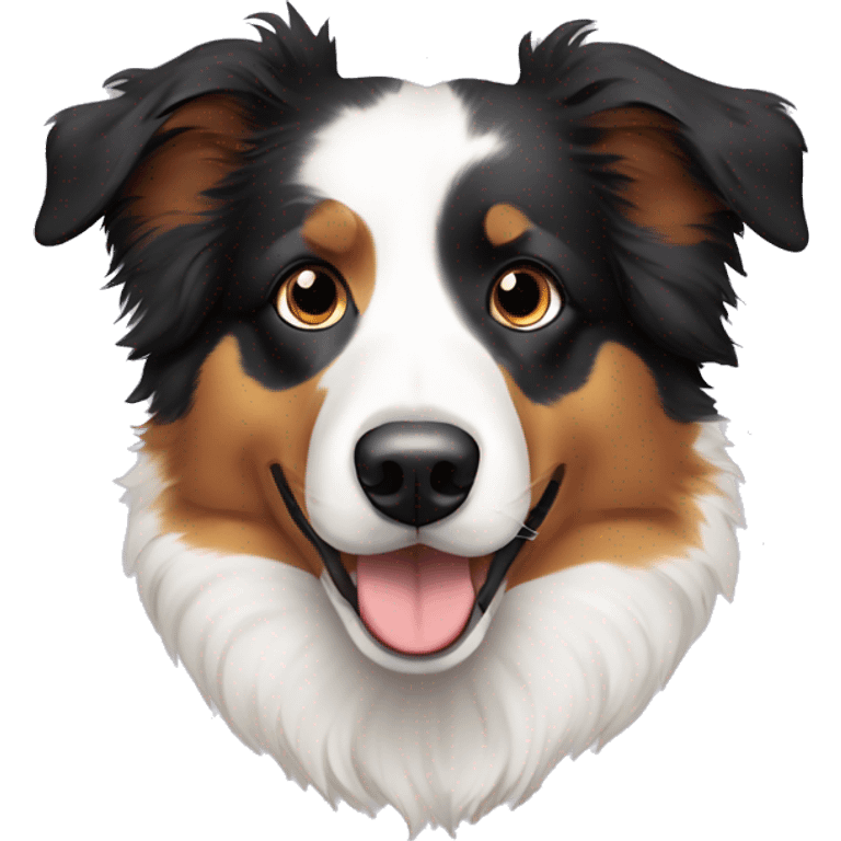 Australian shepherd with black eyes and breaded with border collie  emoji