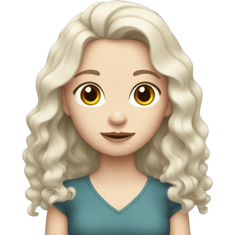 girl with wavy black hair and pale skin emoji