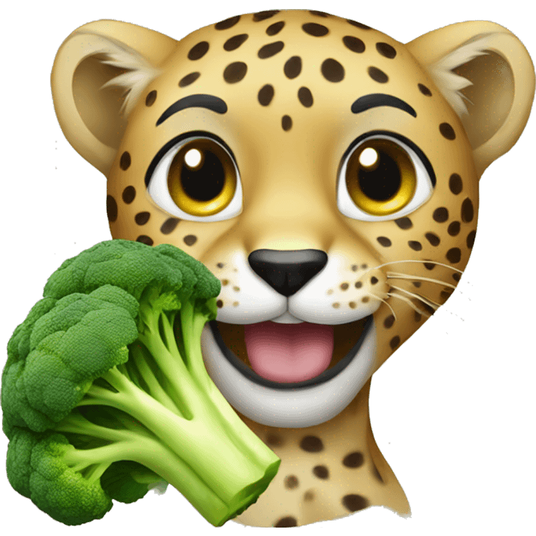 cheetah eating broccoli emoji