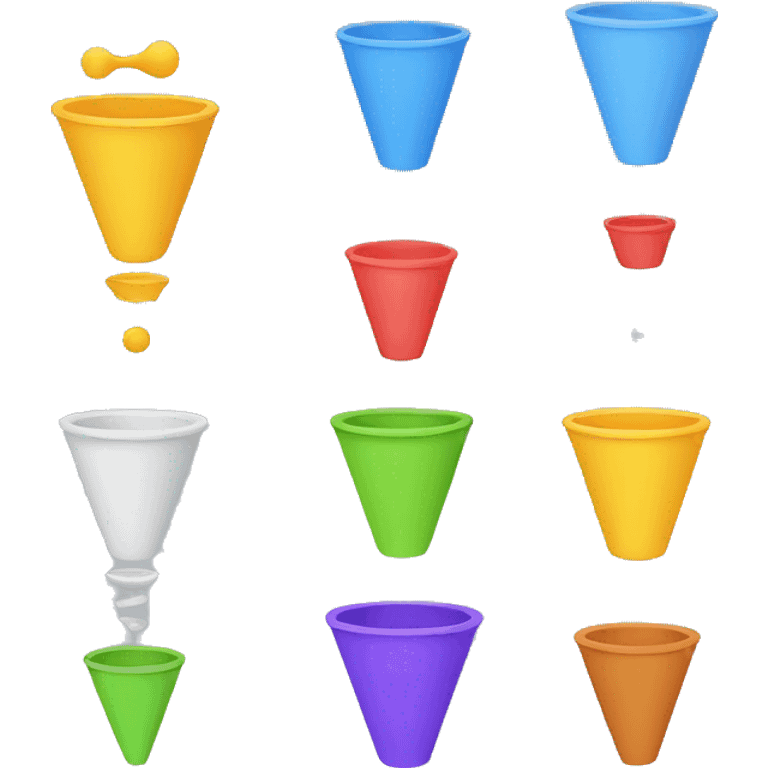 create a funnel emoji with 4 different colors and parts  emoji