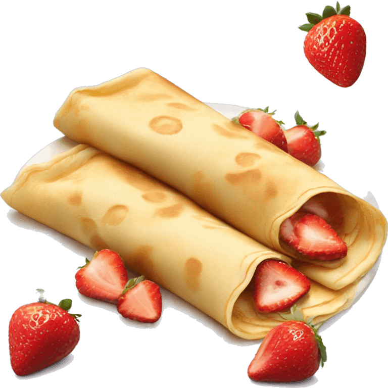 Crepe with Nutella and strawberries  emoji