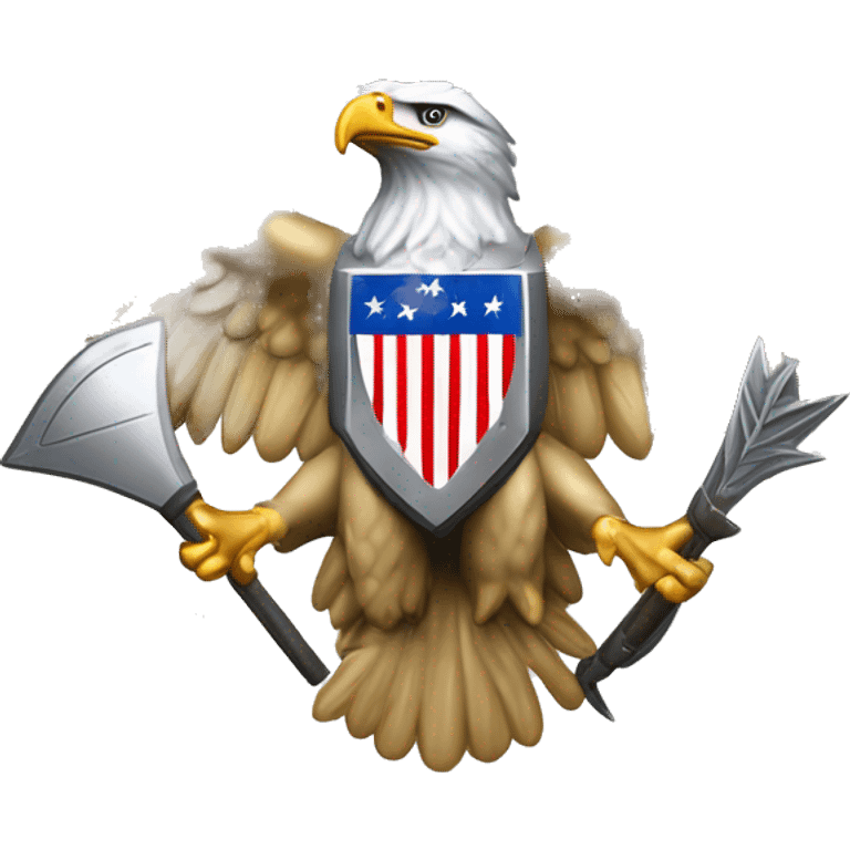 Create an emoji of a silver US Army O-6 Colonel insignia: a detailed silver eagle with outstretched wings, clutching arrows and bearing a shield on its chest. Ensure the background is transparent. The entire thing should be silver emoji