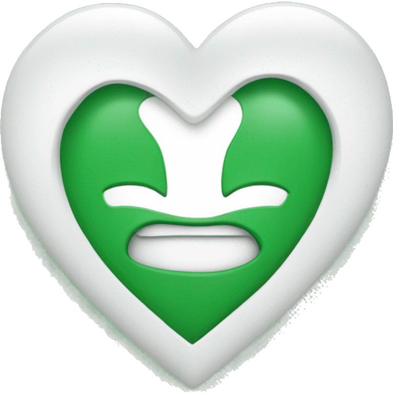 White and green hearted emoji emoji