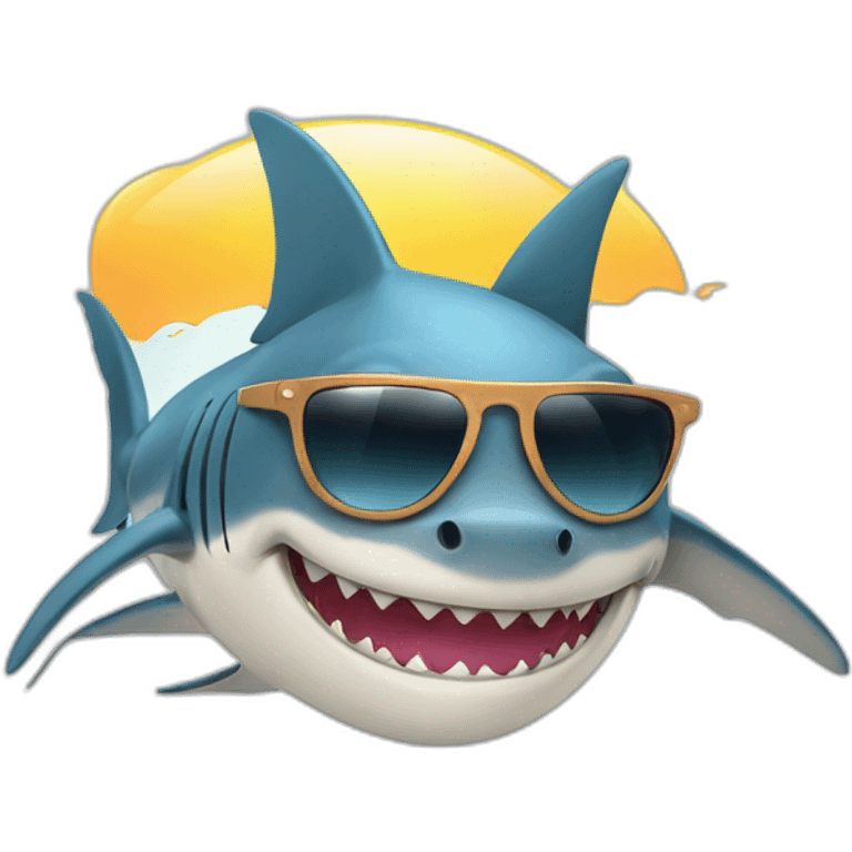 Shark with sunglass  emoji