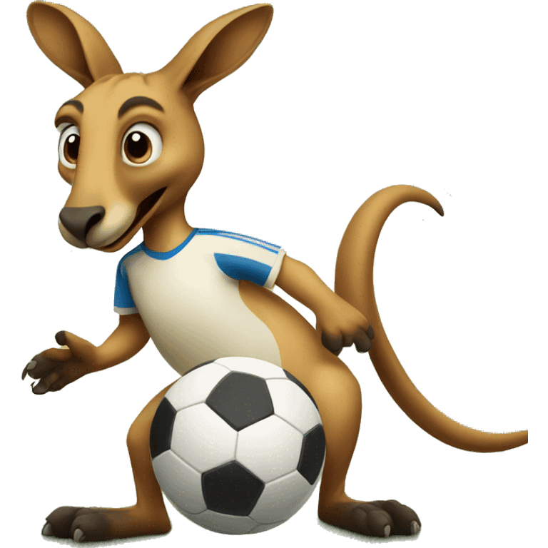 Kangaroo playing soccer emoji