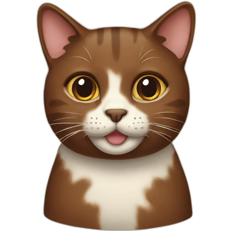 Brown cat with cream brownie emoji