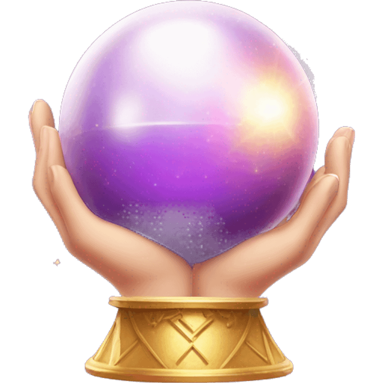 fortune ball empty with fortune teller's hands and sparkles  emoji