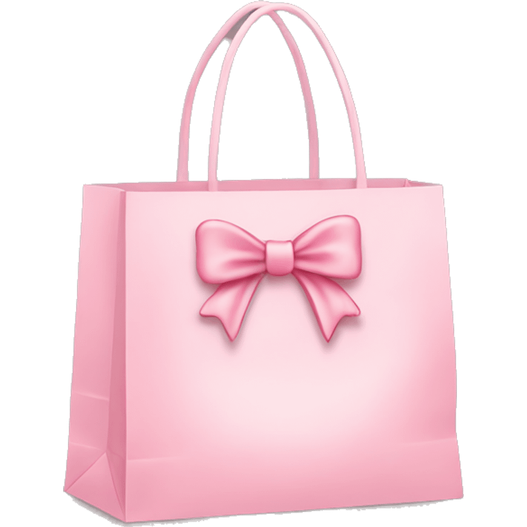 light pink shopping bag with bow emoji