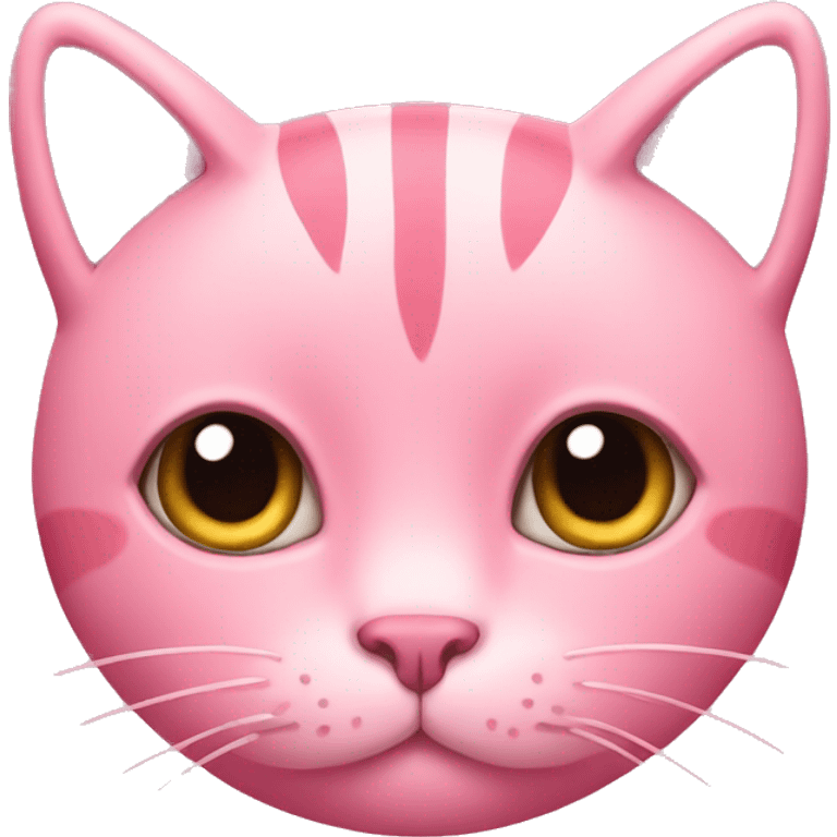 Pink cat with hearts around it  emoji