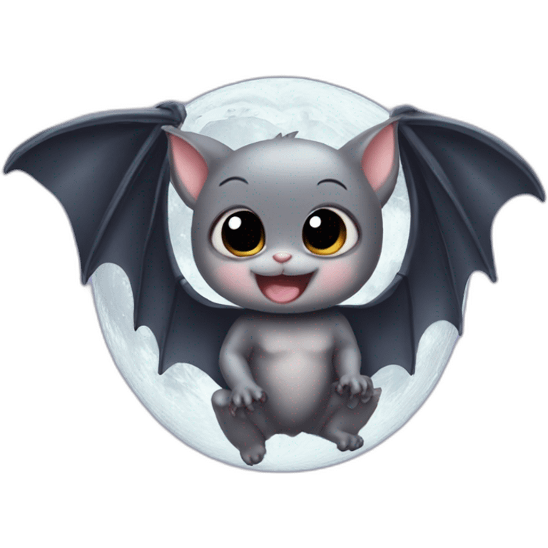 happy baby bat wings sparkly moon emoji