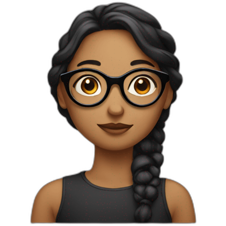 Girl with round black spectacle  emoji