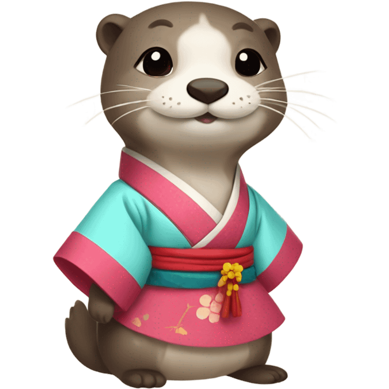 an otter dressed hanbok emoji