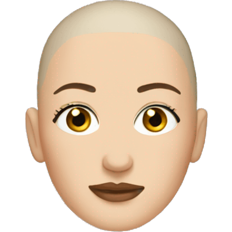 Shaved head woman with stars in the eyes  emoji