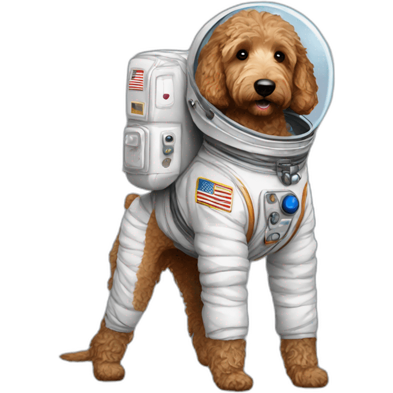 astronaut dark goldendoodle emoji