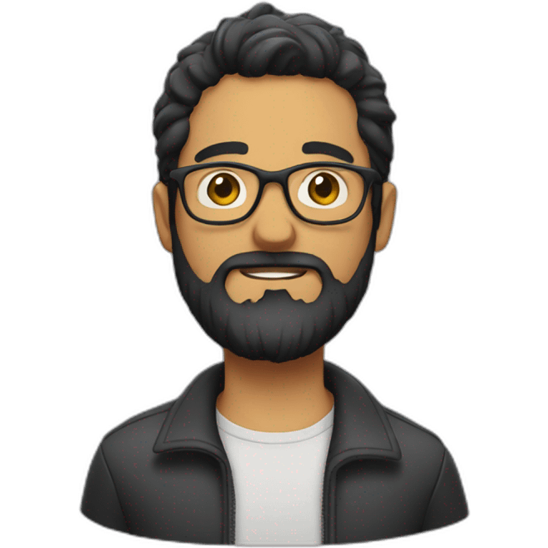 Max Raza with beard and glasses emoji